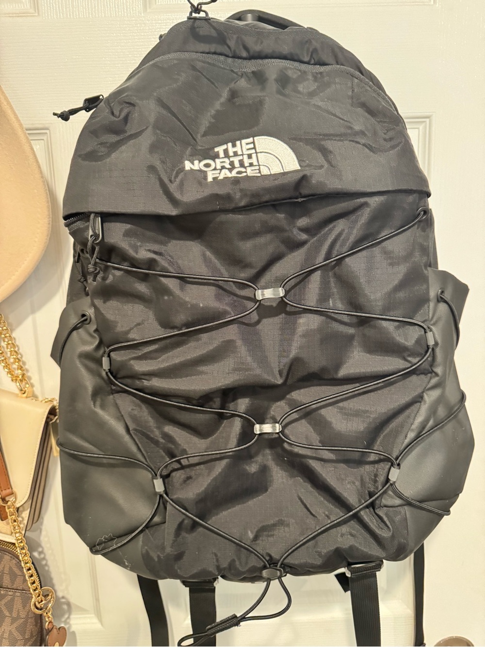 The North Face Black Bungee Front Backpack
